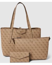 Guess - Tote Bag mit Allover-Logo-Muster Modell 'BRENTON' - Lyst