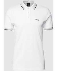 BOSS - Regular Fit Poloshirt mit Label-Stitching Modell 'Paddy' - Lyst