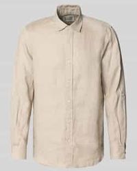 Scotch & Soda - Regular Fit Linnen Overhemd Met Kentkraag - Lyst