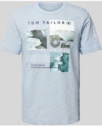 Tom Tailor - T-shirt Met Motief- En Labelprint - Lyst