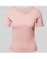 Guess - T-Shirt Mit Geripptem Rundhalsausschnitt Modell 'Steffi' - Lyst