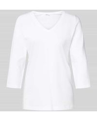 S.oliver - Regular Fit 3/4-Shirt Aus Baumwoll-Mix-Jersey Mit V-Ausschnitt - Lyst