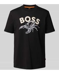 BOSS - T-Shirt mit Label-Motiv-Print Modell 'Bossfish' - Lyst