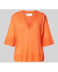 MSCH Copenhagen - Strickshirt Mit V-Ausschnitt Modell 'Kobra' - Lyst