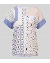 Marc Cain - Regular Fit Blouse Van Viscosemix Met Druppelvormige Hals - Lyst
