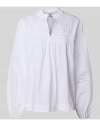 Emily Van Den Bergh - Regular Fit Bluse mit Tunikakragen - Lyst