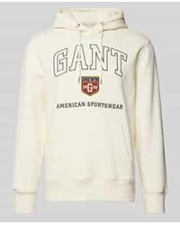 GANT - Hoodie Met Labelprint - Lyst