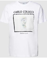 carlo colucci - T-Shirt mit Motiv- und Label-Print - Lyst