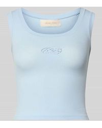 Another Cotton Lab - Slim Fit Top mit Logo-Detail - Lyst