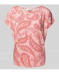 S.oliver - Relaxed Fit T-shirt Van Viscosemix Met Extra Brede Schouders - Lyst