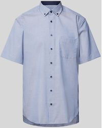 Eterna - Modern Fit Zakelijk Overhemd Met Ruitjes - Lyst