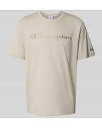 Champion - T-Shirt mit Logo-Stitchings und Rundhalsausschnitt - Lyst