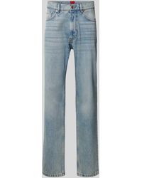 HUGO - Straight Fit Jeans Met Labelpatch - Lyst