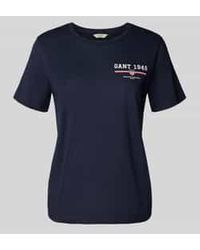 GANT - Regular Fit T-Shirt Van Puur Katoen Met Logoprint - Lyst