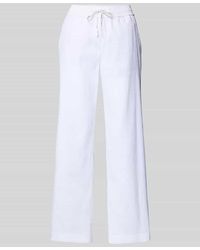 Marc Cain - Straight Leg Leinenhose mit Tunnelzug - Lyst