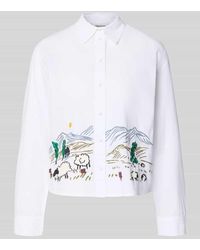 Jake*s - Slim Fit Hemdbluse mit Motiv-Stitching - Lyst