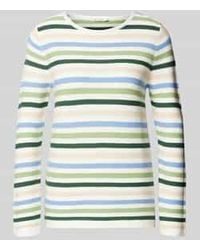 Tom Tailor - Regular Fit Gebreide Pullover Van Puur Katoen Met Streepmotief - Lyst