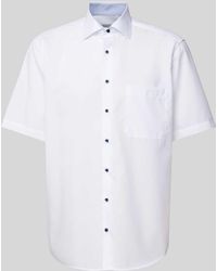 Eterna - Comfort Fit Zakelijk Overhemd Met Borstzak - Lyst