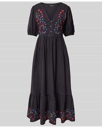 Scotch & Soda - Midikleid aus Baumwoll-Leinen-Mix mit V-Ausschnitt - Lyst