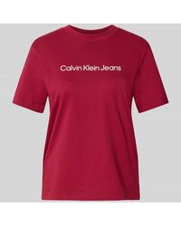 Calvin Klein - T-Shirt mit Label-Print - Lyst