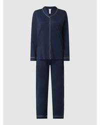 Hanro Pyjama aus Lyocell Modell Natural Comfort - Blau