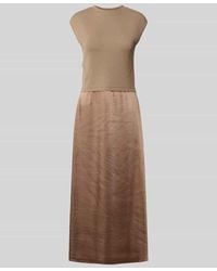 BOSS - Tailliertes Strickkleid mit Rock aus Satin Modell 'FERDOLINI' - Lyst