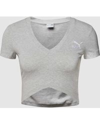 PUMA - Cropped T-Shirt mit Label-Stitching Modell 'Classics' - Lyst