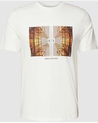 Armani Exchange - T-shirt Met Label- En Motiefprint - Lyst