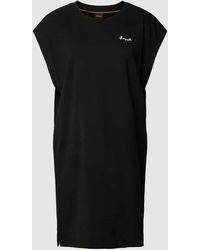 BOSS - Knielanges T-Shirt-Kleid mit Label-Print Modell 'Esaints' - Lyst