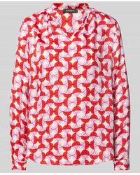 MORE&MORE - Regular Fit Bluse Mit V-Ausschnitt - Lyst