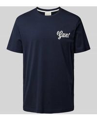 GANT - T-Shirt Mit Label-Print - Lyst
