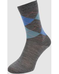 Burlington Socken mit Schurwoll-Anteil Modell 'Marylebone' - Grau
