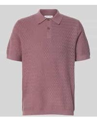 Samsøe & Samsøe - Gebreid Shirt Met Polokraag En Knoopsluiting - Lyst
