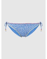Banana Moon Bikini-Hose mit floralem Muster Modell 'Lia Fullbloom' - Blau