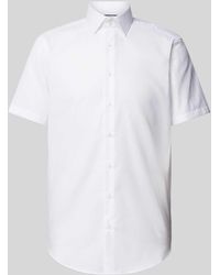 Christian Berg Men - Regular Fit Zakelijk Overhemd Met Fijn Gestructureerd Motief - Lyst