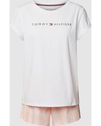 Tommy Hilfiger Pyjama Met Labelopschrift - Wit
