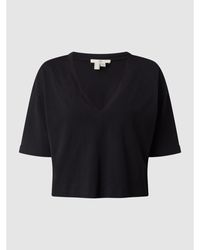 Edc By Esprit Cropped T-Shirt aus Baumwolle - Schwarz