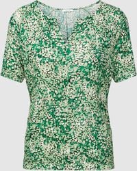 Opus T-Shirt aus Viskose mit Allover-Muster Modell 'Simani' - Grün