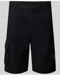 Karlkani - Korte Regular Fit Cargobroek Met Labelstitching - Lyst