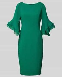 Adrianna Papell - Knielange Cocktailjurk Met Ronde Hals - Lyst