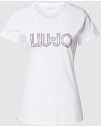 Liu Jo - T-Shirt mit Ziersteinbesatz - Lyst