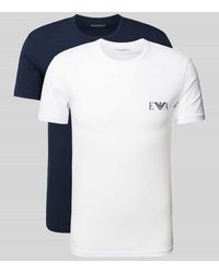 Emporio Armani - T-Shirt Mit Label-Print Im 2Er-Pack - Lyst