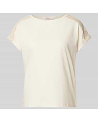 S.oliver - T-Shirt mit Häkelspitze und Rundhalsausschnitt - Lyst