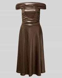 Ralph Lauren - Knielange Cocktailjurk Met Carmenhals, Model 'Heldai' - Lyst