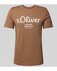 S.oliver - Regular Fit T-Shirt Aus Reiner Baumwolle Mit Großem Label Print - Lyst