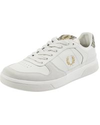 Fred Perry Sneaker aus Leder mit Animal-Print - Natur