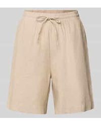 Freequent - Relaxed Fit Linnen Bermuda Met Tunnelkoord - Lyst