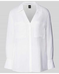 BOSS - Regular Fit Bluse Aus Viskose-Leinen-Mix Modell 'Bosala' - Lyst