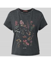 QS - T-Shirt mit Motiv-Print Modell 'Blumenkunde' - Lyst