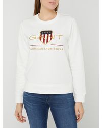 GANT Sweatshirt mit Logo-Stickerei - Weiß